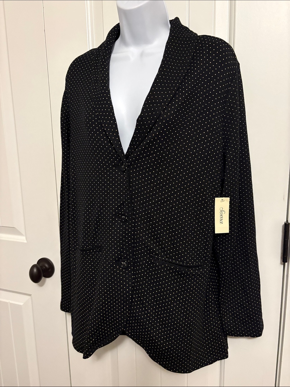 Soma Black PJ Material Blazer size Large NWT 🤩❤️